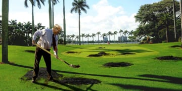 Trump Frantically Digging Holes Around Mar-A-Lago In Hopes Of Striking $454 Million In Oil