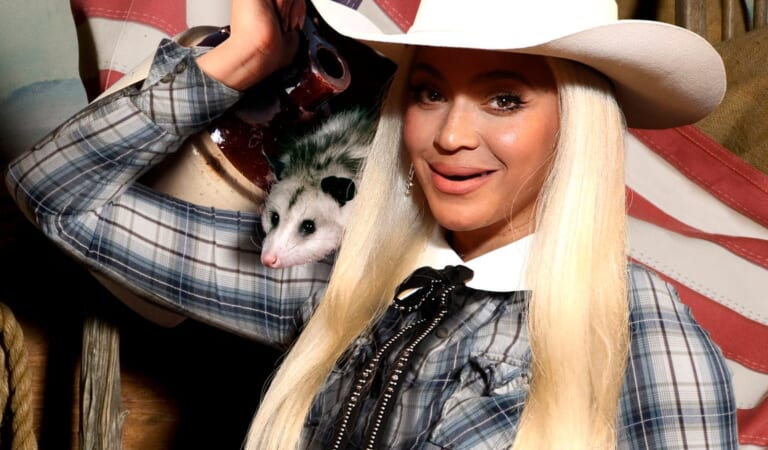 Beyoncé Reveals New Country Album Cover Featuring Toothless Artist Sharing Jar Of Moonshine With Pet Possum