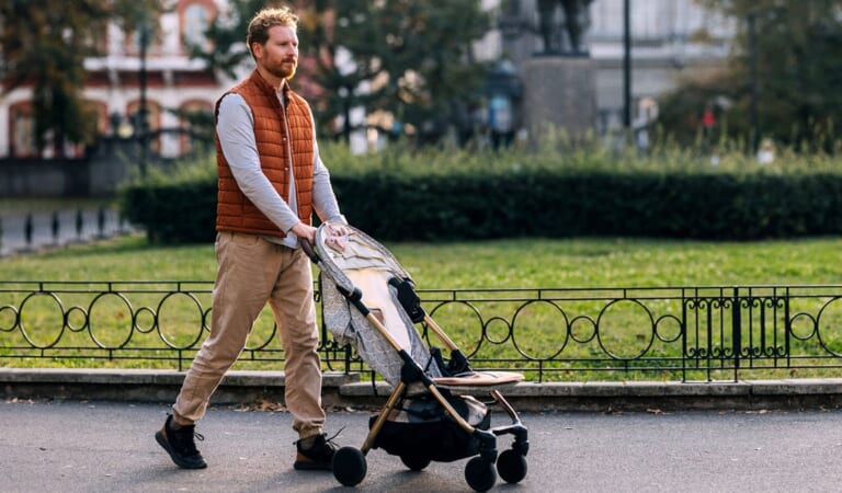 Father Unaware He Been Pushing Empty Stroller For Past 8 Blocks