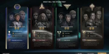 An image of the faction select screen of Star Trek Infinite