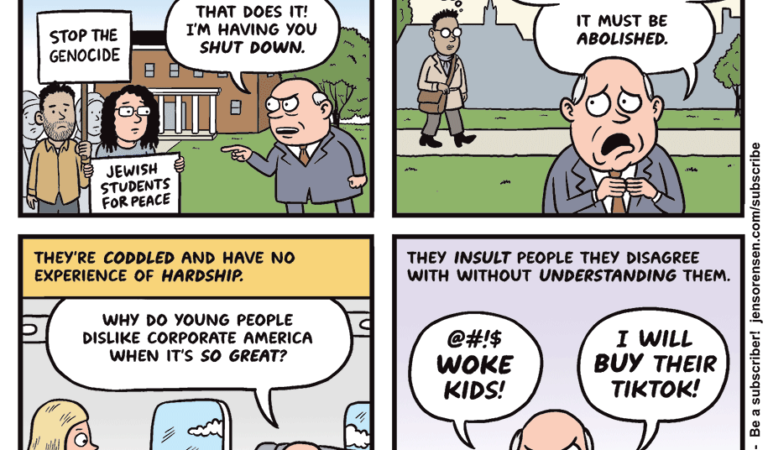 Cartoon: If media talked about the donor class the way it talks about college students